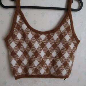 Zara Checkered Bralette Sweater